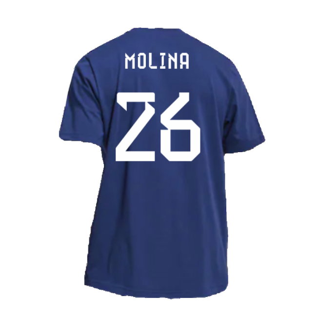 2022-2023 Argentina DNA Graphic Tee (Night Indigo) (MOLINA 26)-SoccerKits Hub | Buy Soccer Jerseys Online